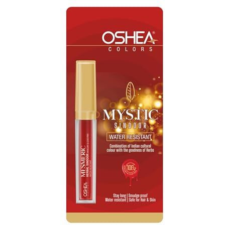 Oshea Herbals Colors Mystic Long Lasting Water Resistant & Smudge Proof Liquid Sindoor | Mercury & Lead Free (Red) 6Ml