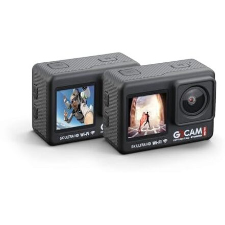 Digitek Gocam Dac-101 5K 30Fps 48Mp Wifi Ultra Hd Sports Action Camera | 2 / 1.3 Dual Touch Screen | 150 Degree Wide Angle | 6-Axis Gyro Eis Stabilization | 2.5Mm External Mic Support | 100 Feet Waterproof (With Waterproof Case) | 2 X 1350Mah Battery With Accessories Kit (Black)