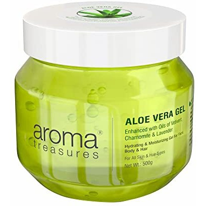 Aroma Treasures Aloe Vera Gel For Face, Skin, Body & Hair | Paraben Free Aloevera Gel For Glowing Skin Suitable For Men & Women - 500 G