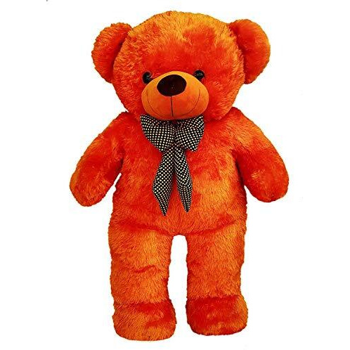 Webby 3 Feet Huggable Teddy Bear With Neck Bow (Brown)