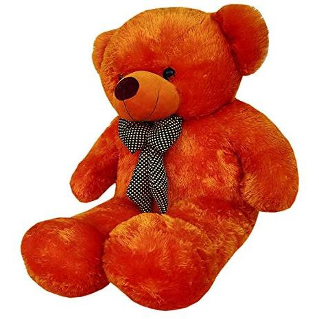 Webby 3 Feet Huggable Teddy Bear With Neck Bow (Brown)