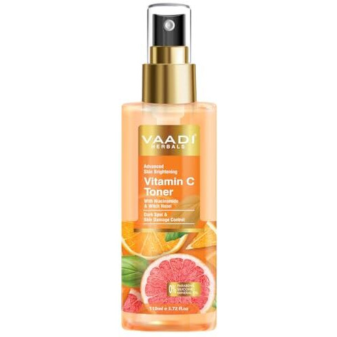 Vaadi Herbals Vitamin C Facial Toner| With Witch Hazel & Niacinamide | Skin Brightening, Hydrating & Anti-Ageing (110 Ml)