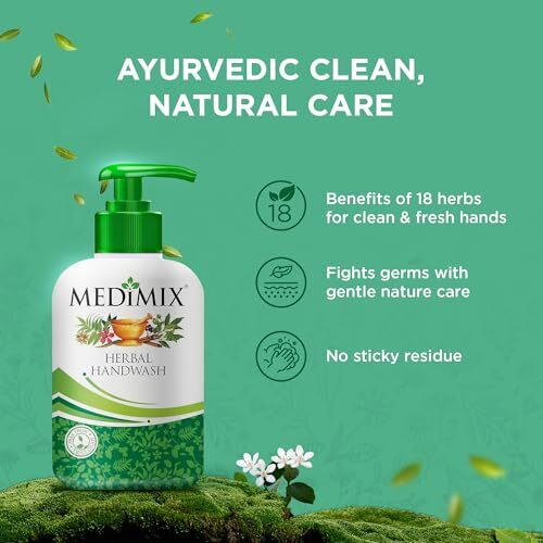 Medimix Herbal Liquid Handwash 500G Bottle (1 + 1 Combo Pack) | Ideal For Germ Protection, Soft & Moisturized Hands | Harsh Chemical-Free | Enriched With 18 Exotic Herbs