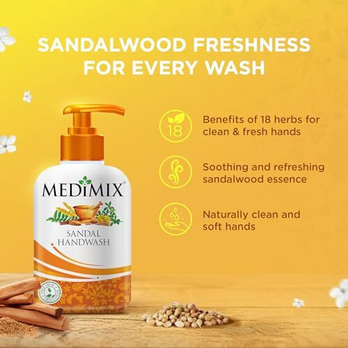 Medimix Sandal Liquid Handwash 500G Bottle (1 + 1 Combo Pack) | Ideal For Germ Protection, Soft & Moisturized Hands | Harsh Chemical-Free | Enriched With 18 Exotic Herbs