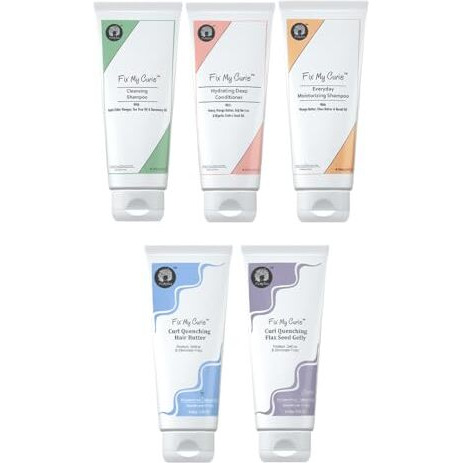 Fix My Curls Complete Curl Care Travel Kit| Cleansing Shampoo, Moisturizing Shampoo, Hydrating Conditioner, Hair Butter & Curl Quenching Gelly For Soothing, Moisturizing & Defining Curls|50Ml Each