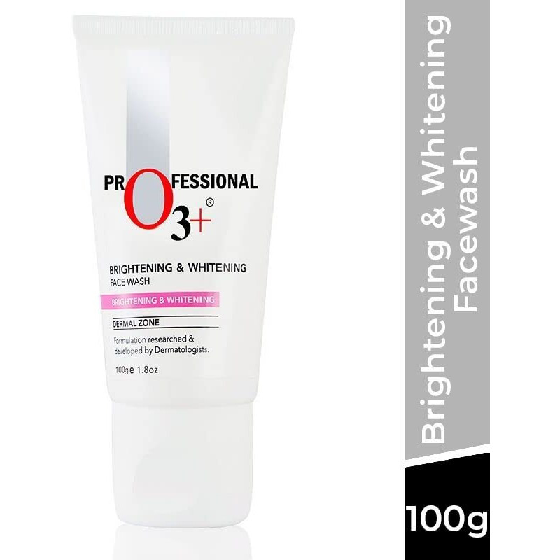 O3+ Brightening & Whitening Face Wash With Cucumber And Aloe Vera Extracts For Sensitive & All Skin Type (100Ml)