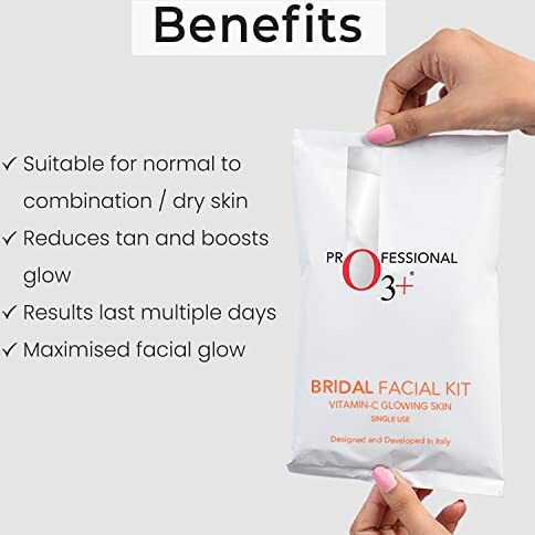 O3+ Bridal Facial Kit Vitamin C For Glowing Skin With Niacinamide | Reduces Tan And Boosts Glow, Ideal For All Skin Types (44G+103Ml)