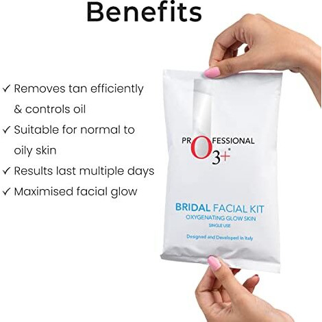 O3+ Bridal Facial Oxygenating Glow Skin Kit For Deep Cleansing, Bright & Radiant Complexion With Hyaluronic Acid | For Oily & Acne Prone Skin (42G+50Ml)