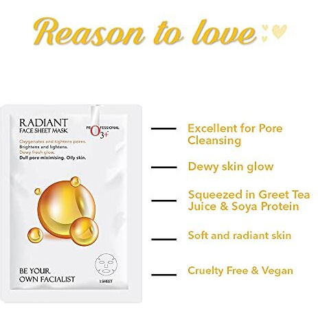 O3+ Facialist Radiant Face Sheet Mask For Oxygenates And Tightens Pores To Reduce Uneven Skin Tone (30G)