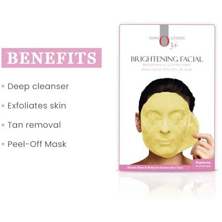 O3+ Brightening Facial Kit With Peel Off Power Mask 45Gm | Boosts Glow And Reduces Uneven Skin Tone - For All Skin Types