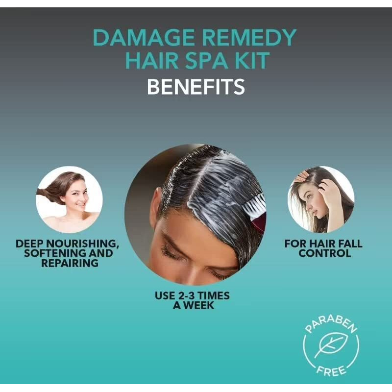 O3+ Hair Spa Kit Infused With Argan Oil, Rosemary & Oats For Fall Control, Deep Nourishing & Repairing | Shampoo | Hair Mask | Hair Serum | 30G + 30Ml