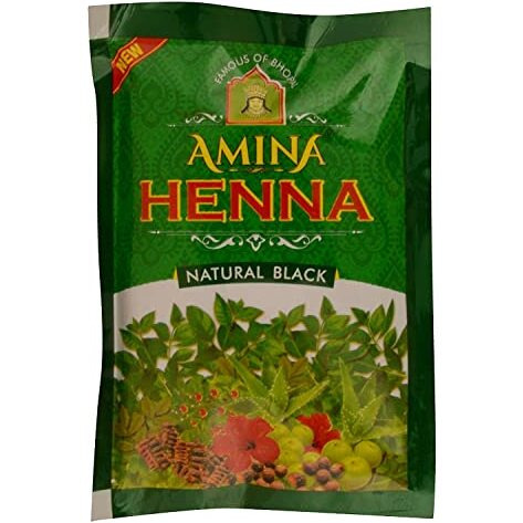 Amina Henna, Natural Black Mehndi Powder, 250 G (Pack Of 10)