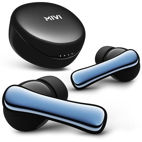 Mivi Duopods A850 Ai-Enc Tws With Hdcalls Technology,13Mm Rich Bass Drivers,50Hrs Playtime,Low Latency Gaming,Type C Fast Charging,Clear Audio Quality,Made In India Earbuds-Galaxyblack