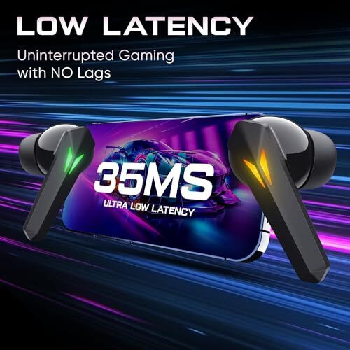 Mivi Commando X7 [Just Launched] Gaming In Ear Earbuds 35Ms Low Latency, Aurora Lights, Dual Rgb,13Mm Bass Drivers, 50Hrs Playtime,Type C, Ai Enc, Made In India Ear Buds Wireless Bluetooth Gaming Tws