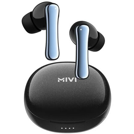 Mivi Duopods I2 Pro [New Launch], Instacharge Hd Clear Calling Bluetooth In Ear Earbuds, 60 Hours+ Long Playtime, Low Latency Gaming, V5.3 Bluetooth Ear Buds Wireless, Made In India