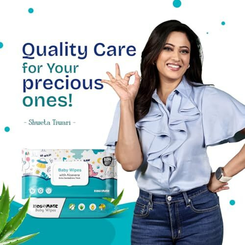 Kidsmate Gentle Care Baby Wipes | Soft & Thick Wet Wipes For Babies | Aloe Vera Moisturizing Wipes For Delicate Skin | Prevents Rashes & Redness | Alcohol & Soap-Free (80 Count Pack Of 3)