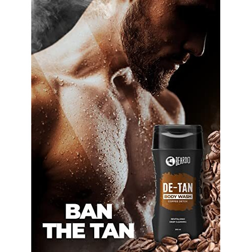 Beardo De-Tan Body Wash For Men, 200Ml | Tan Removal And Caffeine Body Wash | Detan With Coffee & Aloe Extracts | For Body & Face | Refreshing Fragrance