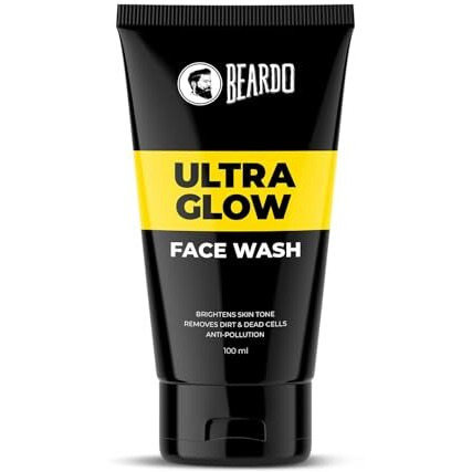 Beardo Ultraglow Face Wash For Men | Red Algae, White Lily & Menthol For Brightened, Hydrated And Refreshing Skin | Face Wash For Tone Brightening And Glowing Skin | Suitable For All Skin Types | 100Ml