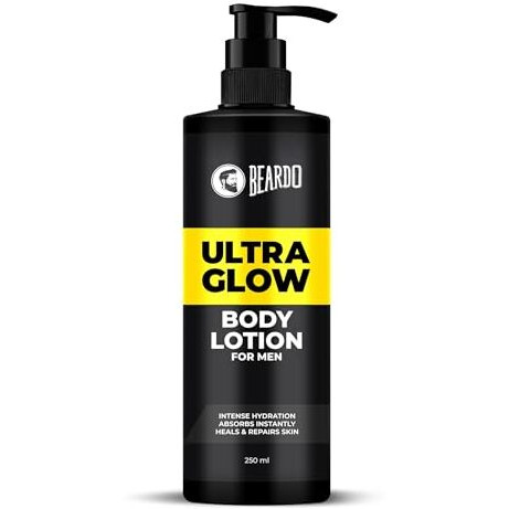 Beardo Ultraglow Body Lotion For Men, 250 Ml | Hydrating & Light Weight Winter Moisturizer For Body | Moisturizes & Nourishes Dry Skin | Body Butter For Men