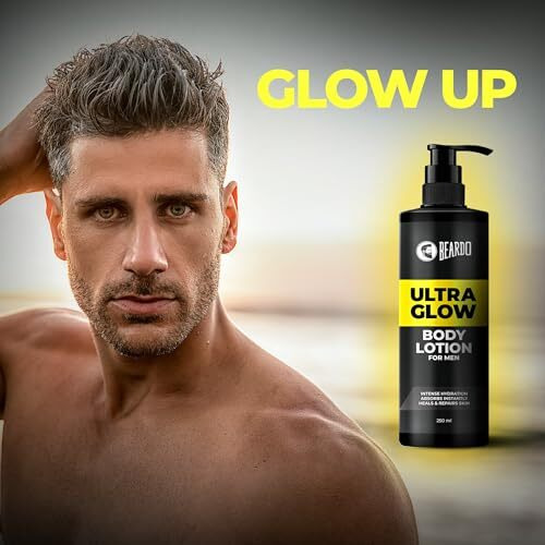 Beardo Ultraglow Body Lotion For Men, 250 Ml | Hydrating & Light Weight Winter Moisturizer For Body | Moisturizes & Nourishes Dry Skin | Body Butter For Men