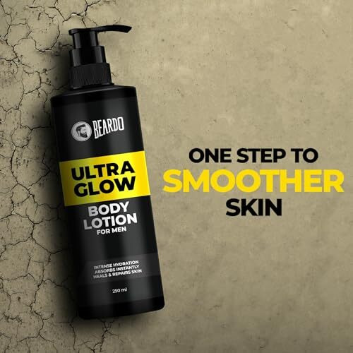 Beardo Ultraglow Body Lotion For Men, 250 Ml | Hydrating & Light Weight Winter Moisturizer For Body | Moisturizes & Nourishes Dry Skin | Body Butter For Men
