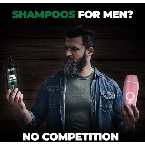 Beardo Thin Hair Thickening Sulphate Free Shampoo For Men 200 Ml | With Biotin, Keratin, Saw Palmetto | Sulphate And Paraben Free Shampoo | For Strong & Thick Hair
