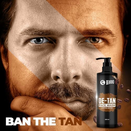 Beardo Detan Face Wash For Men, 200Ml | Coffee Facewash, Aloe Vera, Vitamin E | Helps To Reduce Tan | Exfoliates & Hydrates For Smooth & Oil Free Skin