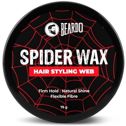 Beardo Spider Wax Hair Styling Web 75G | Web Effect, Texture, Volume, Sculpting, Flexible Hair Wax | Strong Hold, Natural Shine | Long-Lasting Hair Fibre