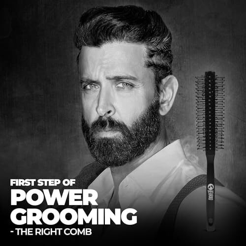 Beardo Roller Hair Brush For Men | Perfect Tool For Efficient Blow Drying, Adding Curls, Waves & Volume | Smoothening & Volumizing Comb For Men |Men Accessorie | Lightweight - For All Hair Types