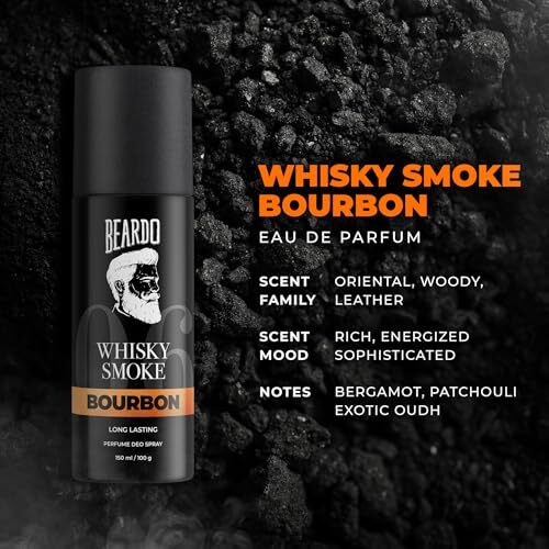 Beardo Whisky Smoke & Bourbon Perfume Body Spray (Set Of 2) Spicy, Woody Oudh Deo For Men Long Lasting |Date Night Deodorant For Men | Fresh Scent | Valentines Day Gift For Husband | Gift For Boyfriend | Gift For Men
