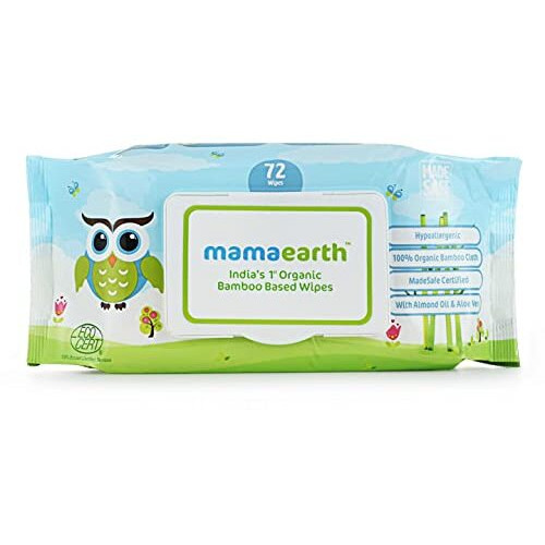 Mamaearth India's First Organic Bamboo Based Baby Wipes (72 Wipes)