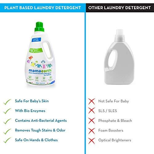 Mamaearth's Plant Based Baby Laundry Liquid Detergent, With Bio-Enzymes And Neem Extracts, 1000Ml