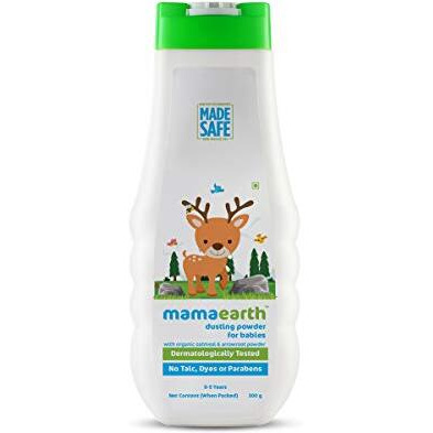 Mamaearth Dusting Power For Babies - 300 G | Infused With Organic Oatmeal And Arrowroot Powder | Calms And Relaxes Skin, Prevents Diaper Rash, Dermatologically Tested, Free From Talc And Parabens