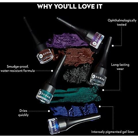 Sugar Cosmetics Born To Wing Gel Eyeliner With Brush | Smudgeproof & Matte | Lasts Upto 12 Hrs - 01 Blackmagic Woman