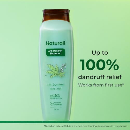 Naturali Anti-Dandruff Shampoo With Sage Extract & Salicylic Acid | Up To 100% Dandruff Relief | Paraben & Sulphate Free Shampoo | Works From 1St Use | 200Ml