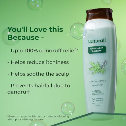 Naturali Anti-Dandruff Shampoo With Sage Extract & Salicylic Acid | Up To 100% Dandruff Relief | Paraben & Sulphate Free Shampoo | Works From 1St Use | 200Ml