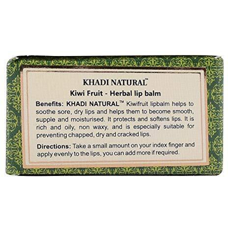 Khadi Natural Kiwi Fruit Lip Balm With Beeswax And Honey, 5G