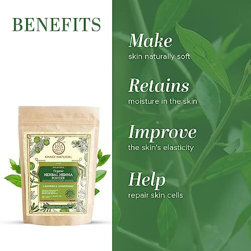 Khadi Natural Herbal Henna Organic Powder-Green| Herbal Hair Colour | Natural Henna Powder For Hair | Free From Harsh Chemicals | Suitable For All Hair Types| 100G