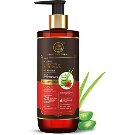 Khadi Natural Powered Botanics Hibiscus And Aloe Vera Hair Conditioner 310Ml, Frizz Free Hair, Improves Hair Texture, Controls Hair Fall