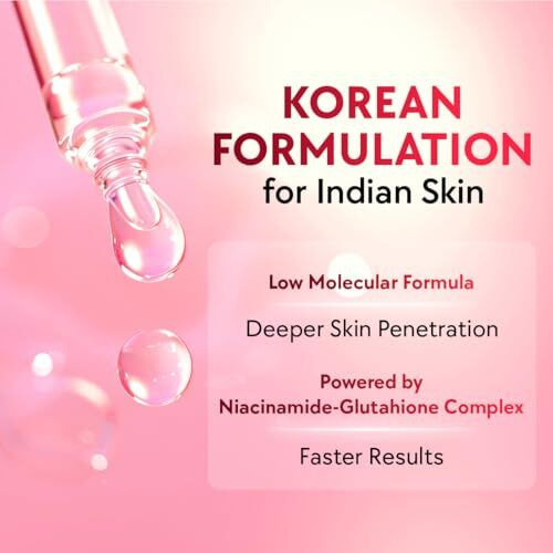 Chicnutrix Outshine  Korean Brightening Face Serum | Made In Korea | 5 Powerful Actives - Niacinamide, Glutathione, Vitamin C | For Pigmentation, Dark Spots & Acne Marks | For All Skin Types