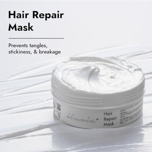 Iluvia Hydrophobic Hair Repair Mask (Humidity-Resistant, Anti-Frizz Hair Mask, Restores The Hairs Moisture Balance, Repairs Dry, Brittle, Chemically Treated Hair, 200 Gram - Fresh