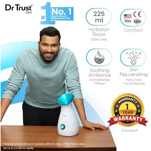 Dr Trust Usa 3-In-1 Nano Ionic Facial Steamer Vaporizer Room Humidifier And Towel Warmer (White)