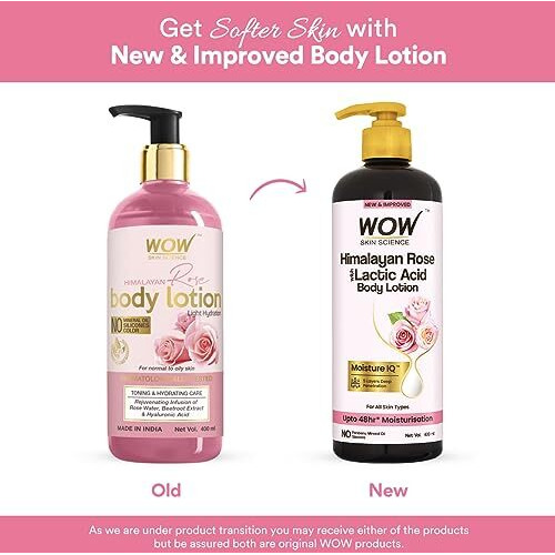 Wow Skin Science Himalayan Rose Body Lotion For Light Hydration - Normal To Oily Skin - With Rose Water, Beetroot Extract - 400Ml