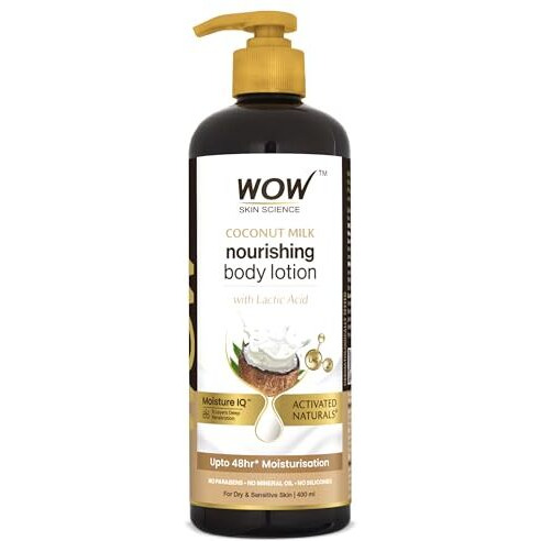 Wow Skin Science Coconut Milk & Argan Oil Body Lotion - Medium Hydration - No Mineral Oil, Parabens, Silicones, Color & Pg - 400Ml