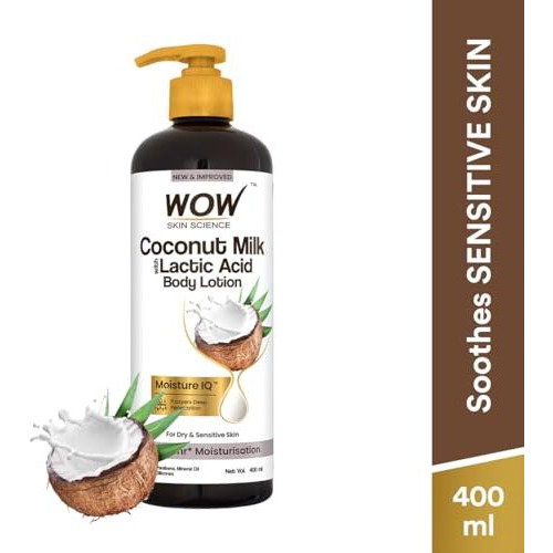 Wow Skin Science Coconut Milk & Argan Oil Body Lotion - Medium Hydration - No Mineral Oil, Parabens, Silicones, Color & Pg - 400Ml
