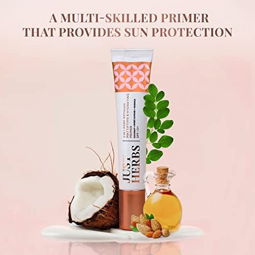 Just Herbs 3 In 1 Pore-Refining,Minimizer Mattifying & Hydrating Primer For Face Makeup Normal Oily,Dry And Combination Skin Types 20G