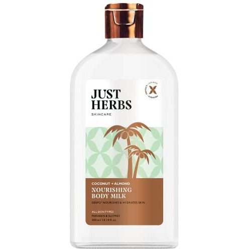 Just Herbs Nourishing Body Milk With Coconut & Almond For Men & Women | Hydrating Body Lotion For Winter Dryness- 300 Ml