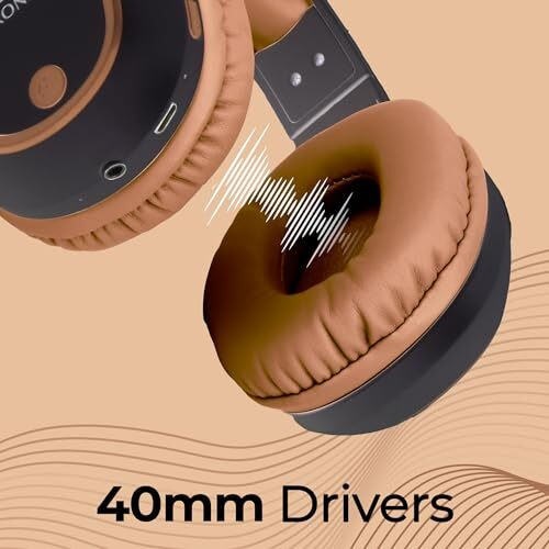 Zebronics Thunder Over Ear Bluetooth 5.3 Wireless Headphones With 60H Backup, Gaming Mode, Dual Pairing, Enc, Aux, Micro Sd, Voice Assistant, Comfortable Earcups, Call Function (Brown)