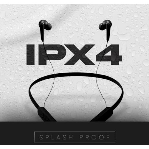Lumiford Xploriahd Xp25 In-Ear Bluetooth Neckband Earphones, Ipx4 Water Resistant,Voice Assistant,Advanced Bt V5.3,10Mm Extra Bass Drivers,16 Hrs Playback & Quick Type-C Charging (Black)