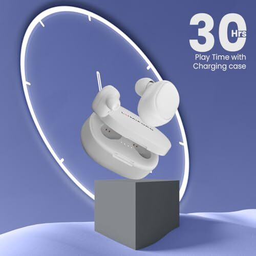Lumiford Max T40 Earbuds With Ai-Enc & Built-In Mic, 30 Hrs Battey Life (White) | Bluetooth Earphones With 10Mm Extra Bass Drivers & Ipx4 Water Resistance | Distortion Free Wireless Headphones